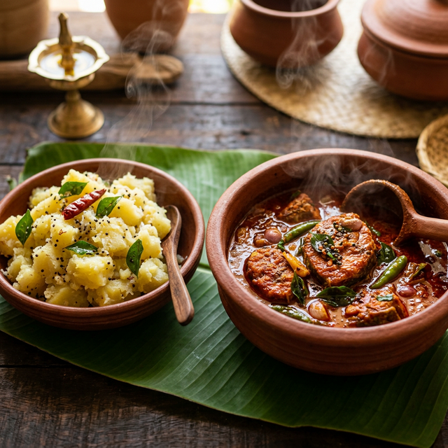 Kerala Easter Starter: Traditional Meen Curry and Kappa (Tapioca)