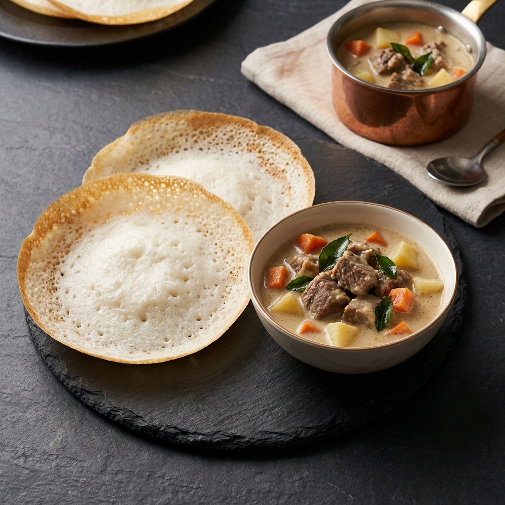 Kerala catering Stuttgart - Appam and Beef Stew