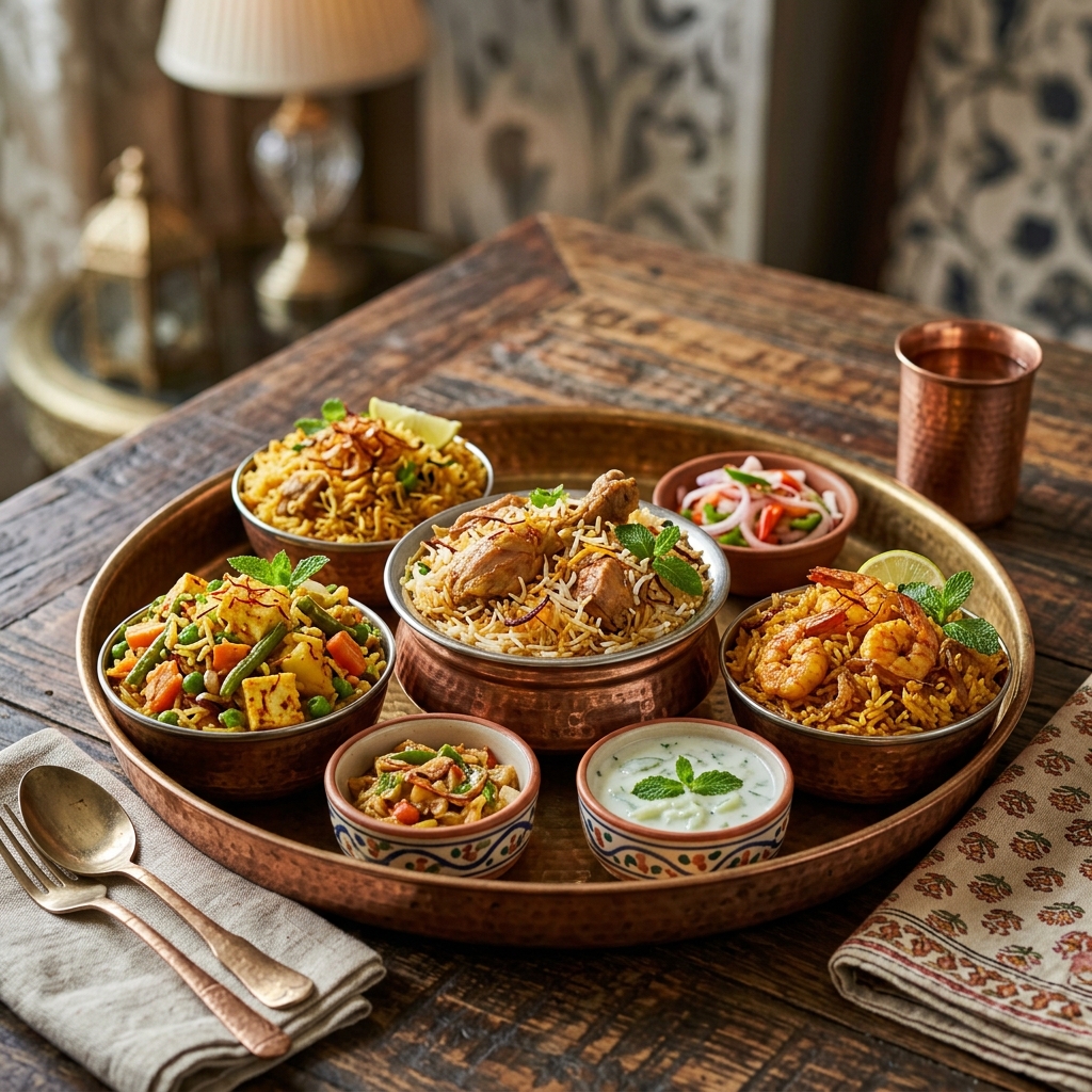 Ghee rice with chicken roast